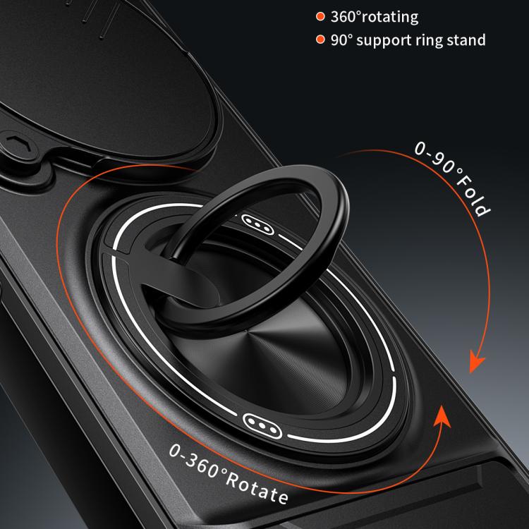 For Realme 12 5G Lens Sliding Window Multifunctional Magnetic Shockproof Phone Case