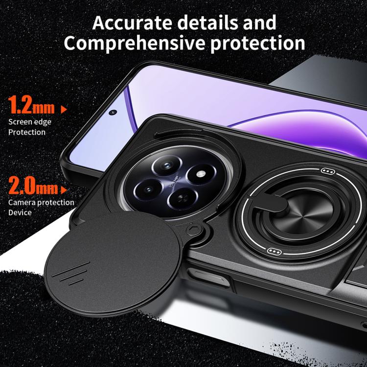 For Realme 12 5G Lens Sliding Window Multifunctional Magnetic Shockproof Phone Case
