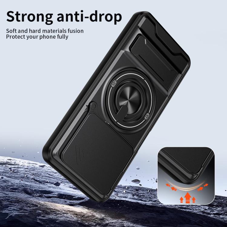 For Realme C61 4G Global / C63 Lens Sliding Window Multifunctional Magnetic Shockproof Phone Case