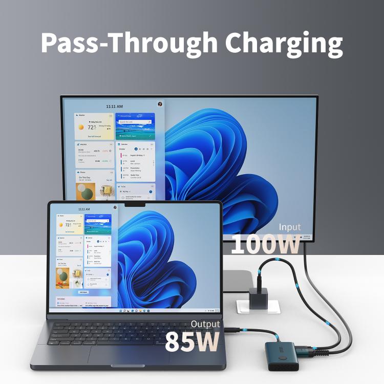Onten UC935 USB-C / Type-C to DisplayPort, PD100W Portable DP Adapter with Instant Screen-Off - Pine Green