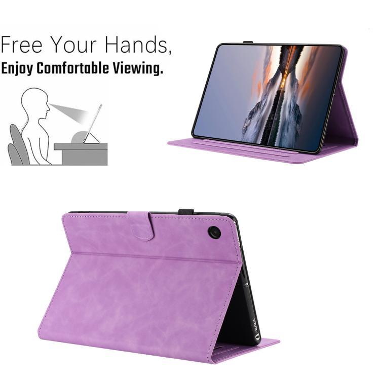 For Samsung Galaxy Tab A11+ / A9+ Butterfly Loves Flowers Embossed Leather Smart Tablet Case