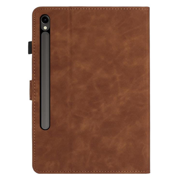 For Samsung Galaxy Tab S9 / S9 FE Butterfly Loves Flowers Embossed Leather Smart Tablet Case