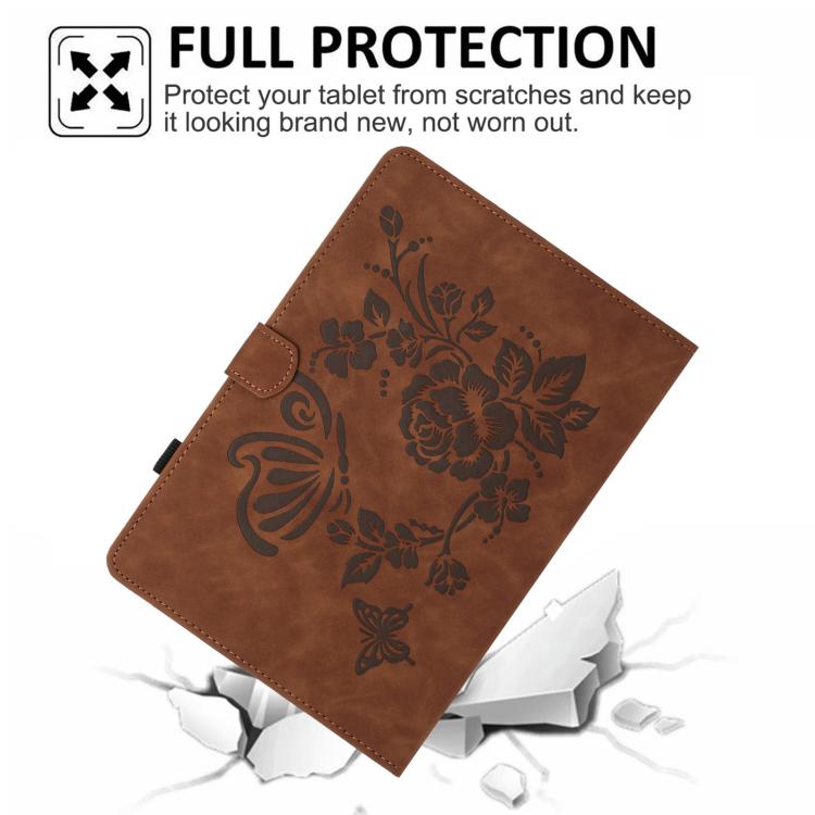 For Samsung Galaxy Tab S10 FE+ Butterfly Loves Flowers Embossed Leather Smart Tablet Case