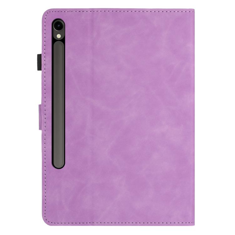 For Samsung Galaxy Tab S10 FE+ Butterfly Loves Flowers Embossed Leather Smart Tablet Case
