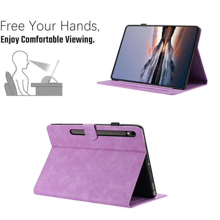 For Samsung Galaxy Tab S10 FE+ Butterfly Loves Flowers Embossed Leather Smart Tablet Case