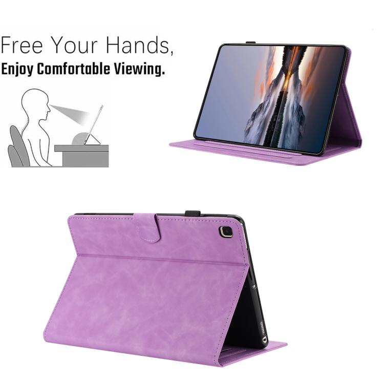 For Samsung Galaxy Tab A7 2020 T500 Butterfly Loves Flowers Embossed Leather Smart Tablet Case