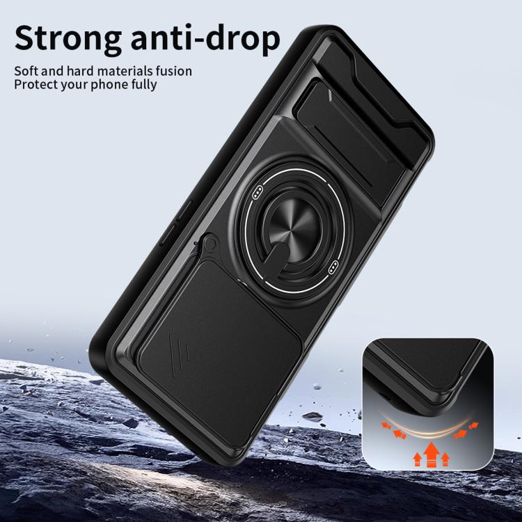 For ZTE nubia Neo 3 5G Lens Sliding Window Multifunctional Magnetic Shockproof Phone Case