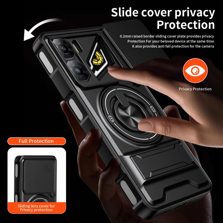 For ZTE nubia Neo 3 5G Lens Sliding Window Multifunctional Magnetic Shockproof Phone Case