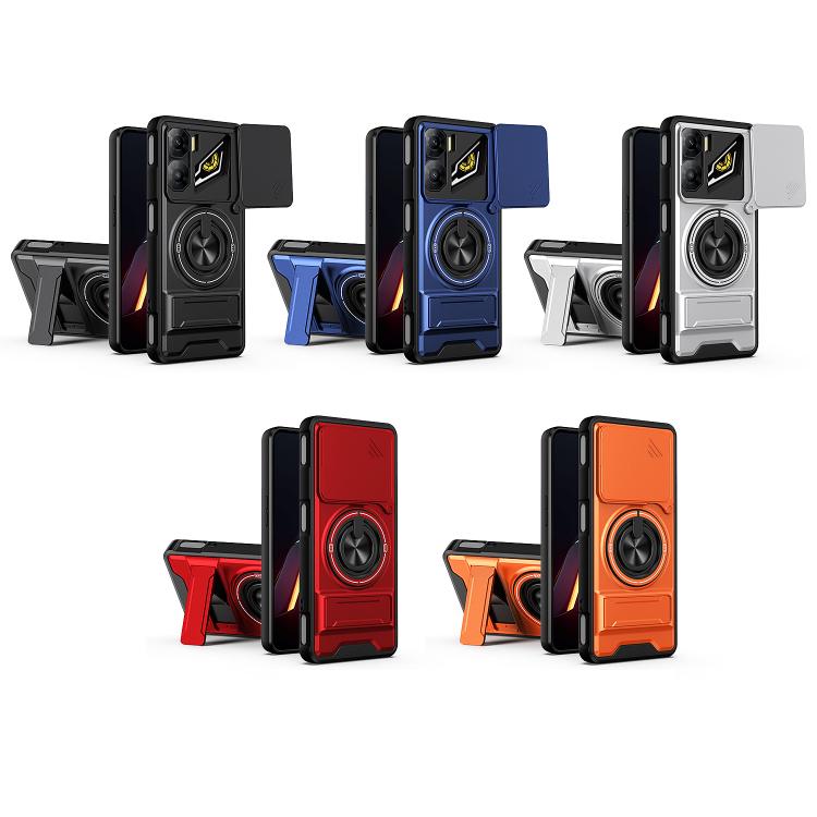 For ZTE nubia Neo 3 5G Lens Sliding Window Multifunctional Magnetic Shockproof Phone Case