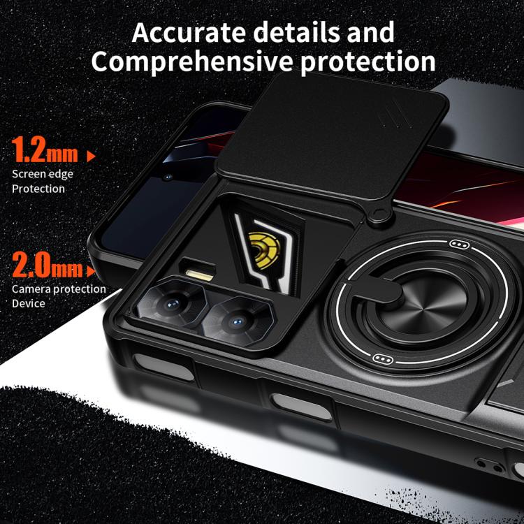For ZTE nubia Neo 3 5G Lens Sliding Window Multifunctional Magnetic Shockproof Phone Case