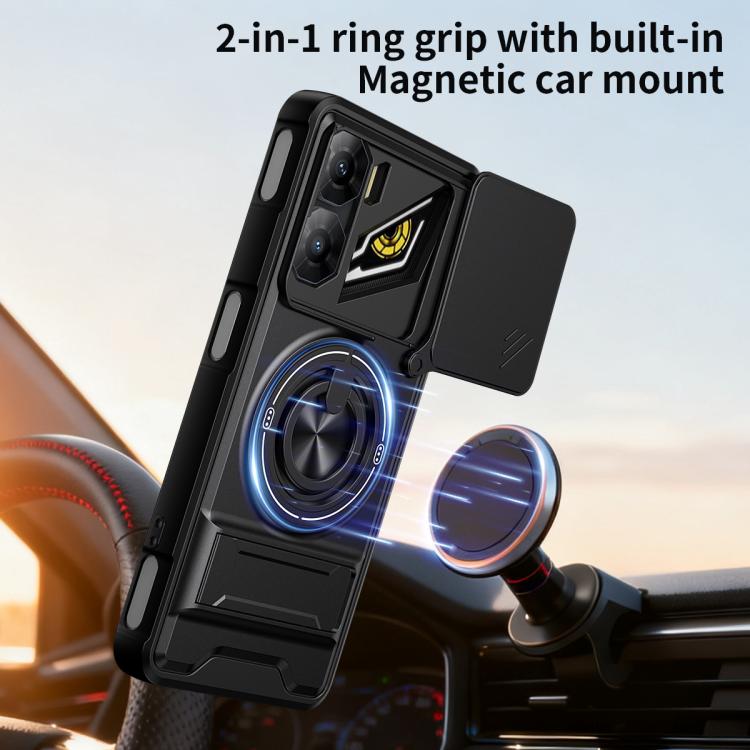 For ZTE nubia Neo 3 5G Lens Sliding Window Multifunctional Magnetic Shockproof Phone Case