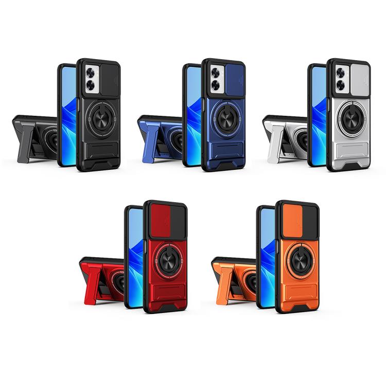 For OPPO A57 5G Lens Sliding Window Multifunctional Magnetic Shockproof Phone Case