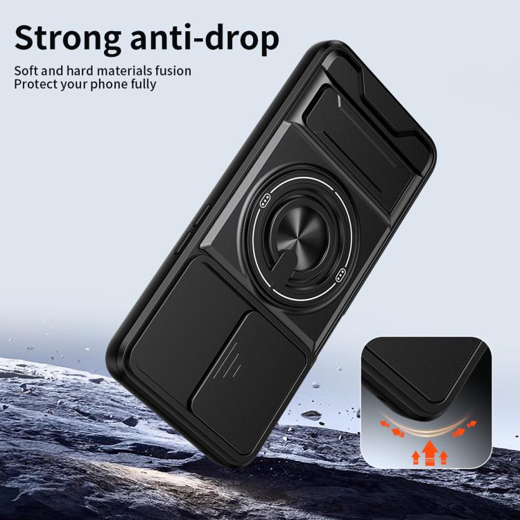 For OPPO A57 5G Lens Sliding Window Multifunctional Magnetic Shockproof Phone Case