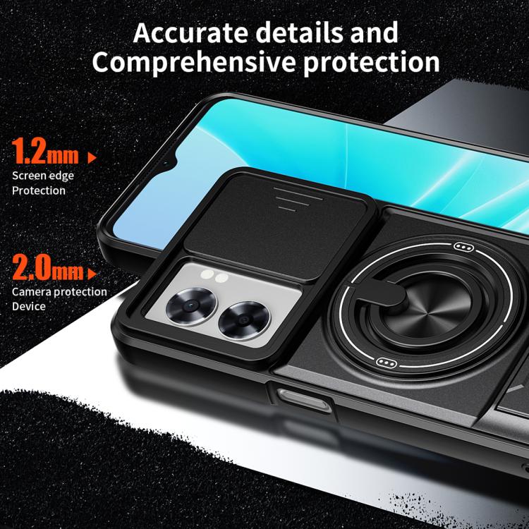 For OPPO A57 5G Lens Sliding Window Multifunctional Magnetic Shockproof Phone Case