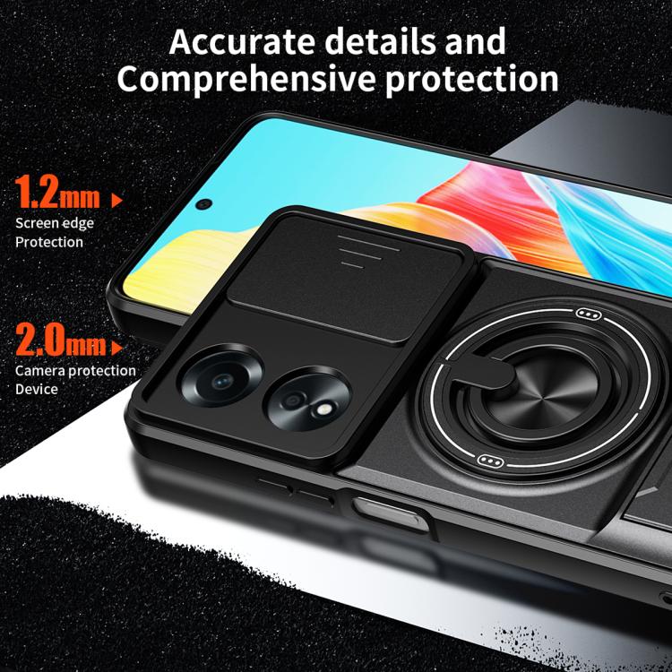 For OPPO A58 4G Lens Sliding Window Multifunctional Magnetic Shockproof Phone Case