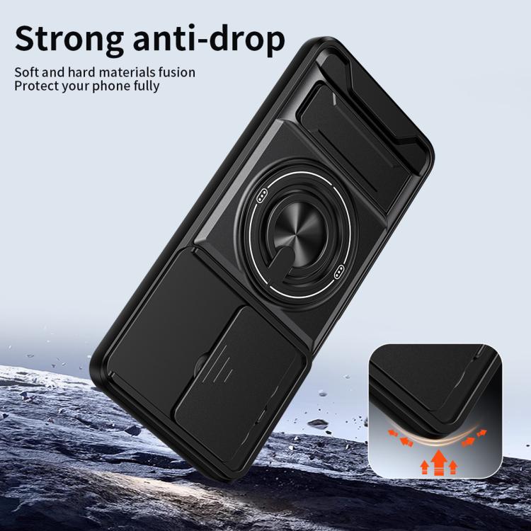 For OPPO A3x 5G India Lens Sliding Window Multifunctional Magnetic Shockproof Phone Case