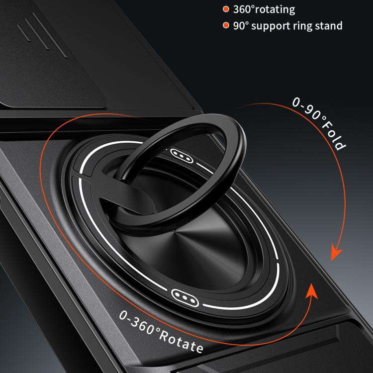 For OPPO A3x 5G India Lens Sliding Window Multifunctional Magnetic Shockproof Phone Case