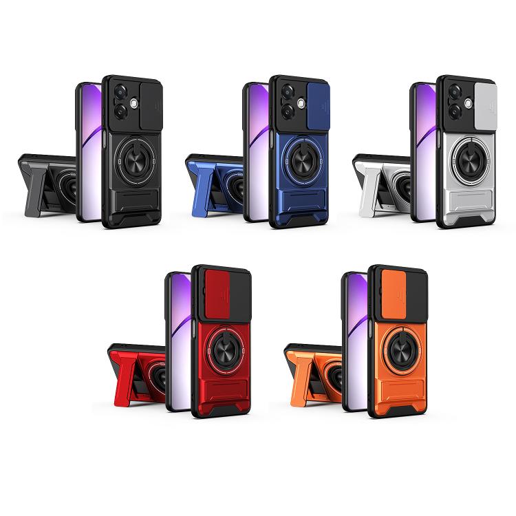 For OPPO A3x 5G India Lens Sliding Window Multifunctional Magnetic Shockproof Phone Case