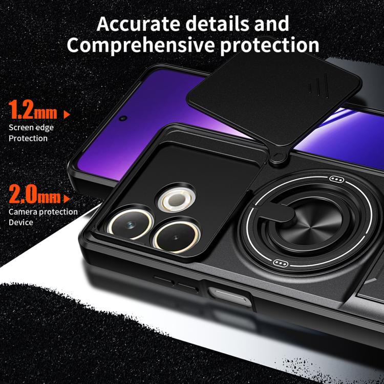 For OPPO A5 Pro 5G Global Lens Sliding Window Multifunctional Magnetic Shockproof Phone Case
