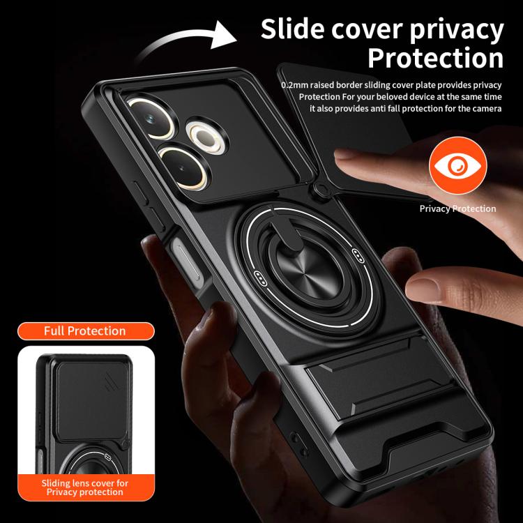 For OPPO A5 Pro 5G Global Lens Sliding Window Multifunctional Magnetic Shockproof Phone Case