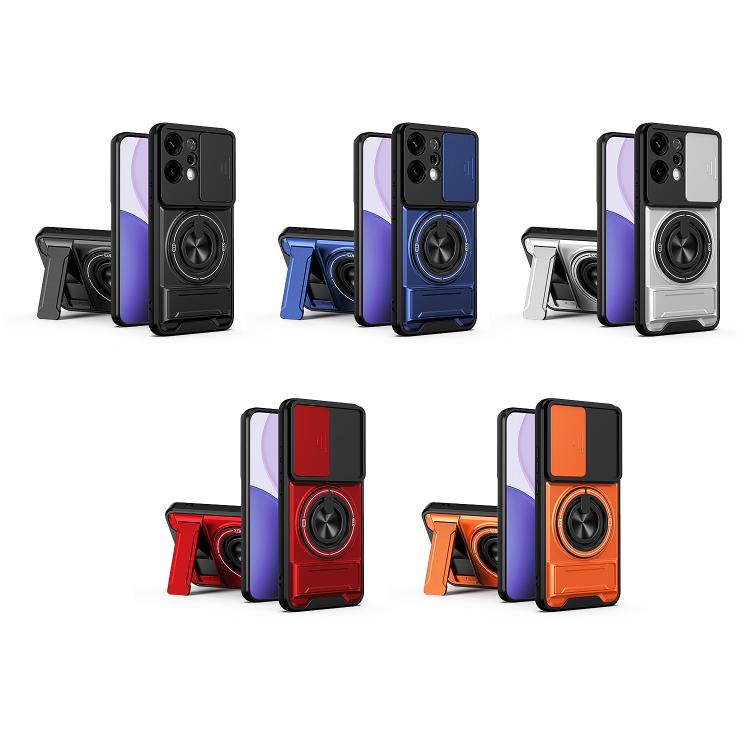 For OPPO Reno14 5G Global Lens Sliding Window Multifunctional Magnetic Shockproof Phone Case