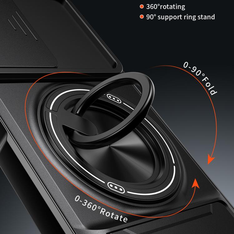 For OPPO A76 / A36 Lens Sliding Window Multifunctional Magnetic Shockproof Phone Case