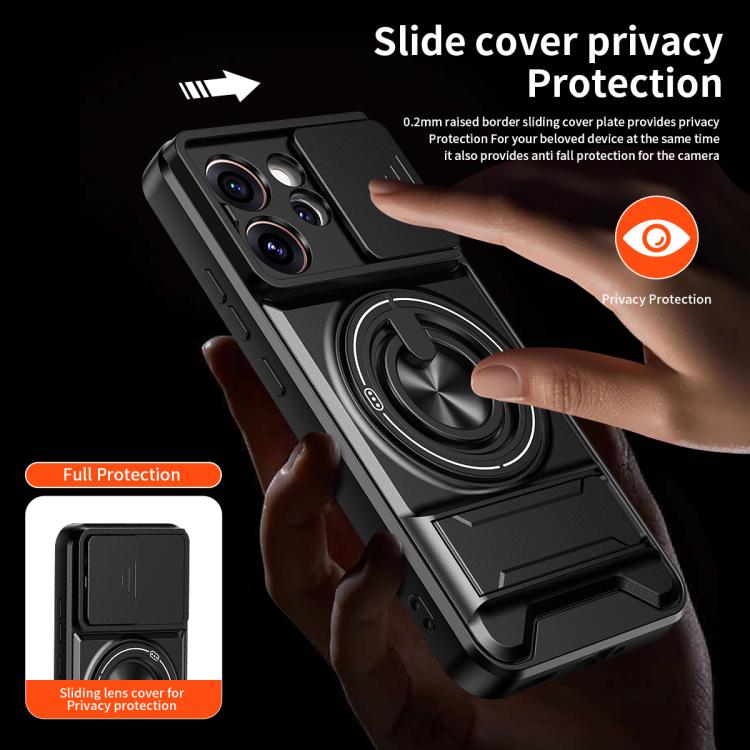 For OPPO Reno15 Pro 5G Global Lens Sliding Window Multifunctional Magnetic Shockproof Phone Case