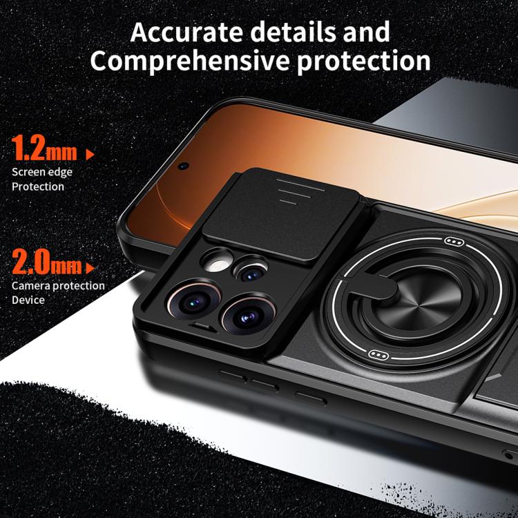For OPPO Reno15 Pro 5G Global Lens Sliding Window Multifunctional Magnetic Shockproof Phone Case