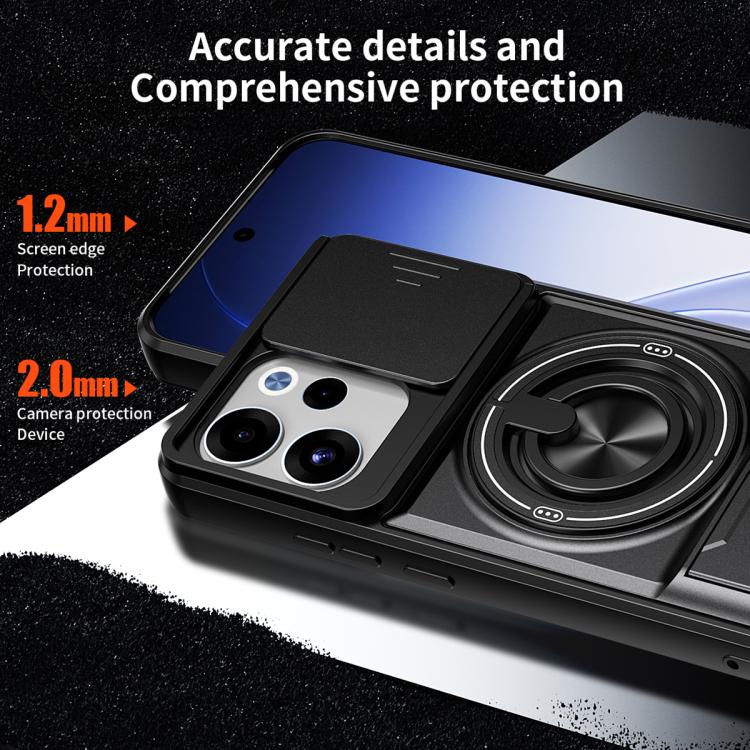 For OPPO Reno15 F 5G Global Lens Sliding Window Multifunctional Magnetic Shockproof Phone Case