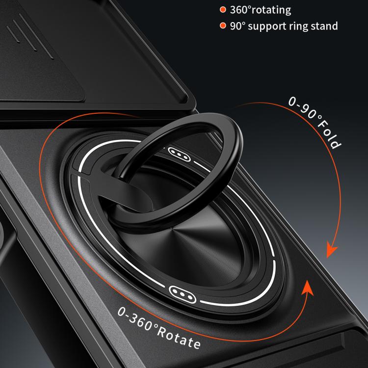 For OPPO A6x 4G / 5G Lens Sliding Window Multifunctional Magnetic Shockproof Phone Case