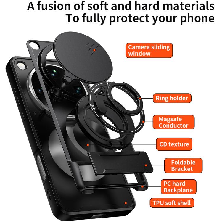 For OPPO Find X9 Ultra Lens Sliding Window Multifunctional Magnetic Shockproof Phone Case