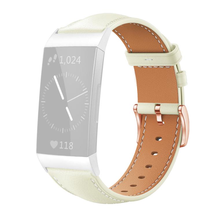 For Fitbit Charge 4 / 3 xDfind Rose Gold Buckle Black Shark Fine Grain Vegan Leather Watch Band