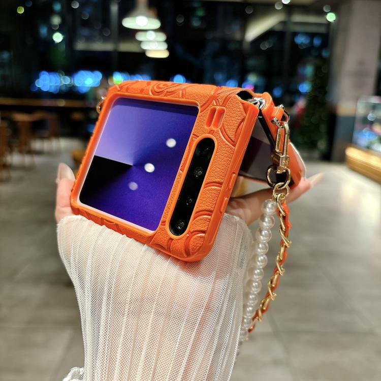 For Huawei Pura X Side Buckle Embossed Camellia Phone Case with Bracelet
