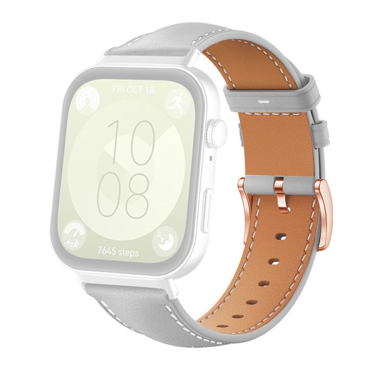 For Huawei Watch Fit4 Pro / Fit4 / Fit3 xDfind Rose Gold Buckle Black Shark Fine Grain Vegan Leather Watch Band