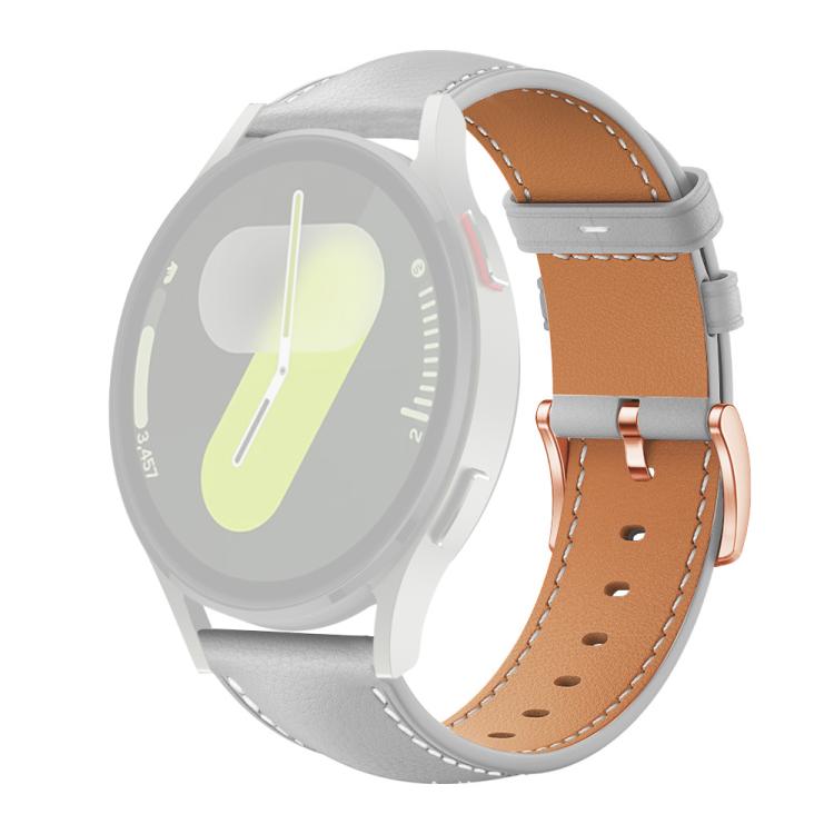 For Samsung Galaxy Watch7 / FE / 6 / 5 / 4 xDfind Rose Gold Buckle Black Shark Fine Grain Vegan Leather Watch Band