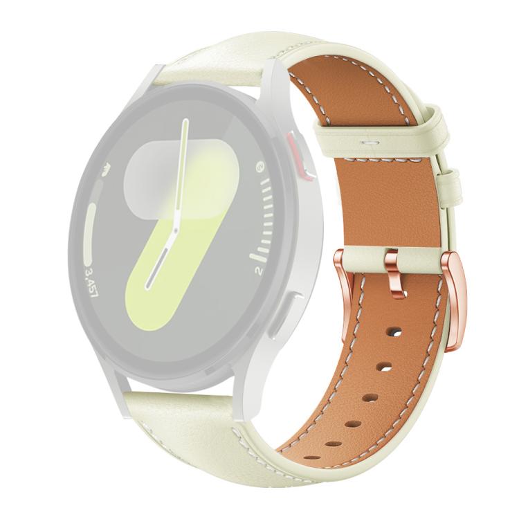 For Samsung Galaxy Watch7 / FE / 6 / 5 / 4 xDfind Rose Gold Buckle Black Shark Fine Grain Vegan Leather Watch Band