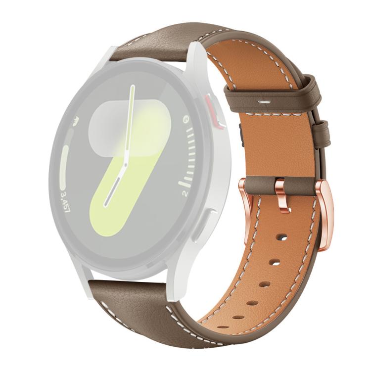 For Samsung Galaxy Watch7 / FE / 6 / 5 / 4 xDfind Rose Gold Buckle Black Shark Fine Grain Vegan Leather Watch Band