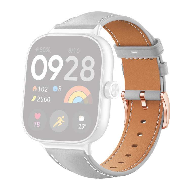 For Xiaomi Band 10 Pro / 9 Pro / Redmi Watch 6 xDfind Rose Gold Buckle Black Shark Fine Grain Vegan Leather Watch Band