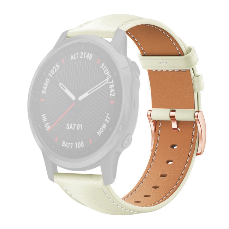For Garmin Fenix 8/7S/6S/5S 20mm xDfind Rose Gold Buckle Black Shark Fine Grain Vegan Leather Watch Band