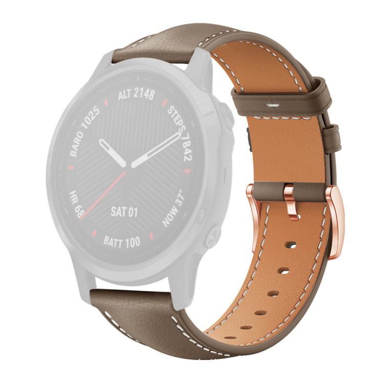 For Garmin Fenix 8/7S/6S/5S 20mm xDfind Rose Gold Buckle Black Shark Fine Grain Vegan Leather Watch Band
