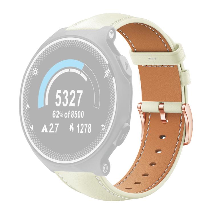 For Garmin Forerunner 220/735/735XT/230/235 xDfind Rose Gold Buckle Black Shark Fine Grain Vegan Leather Watch Band