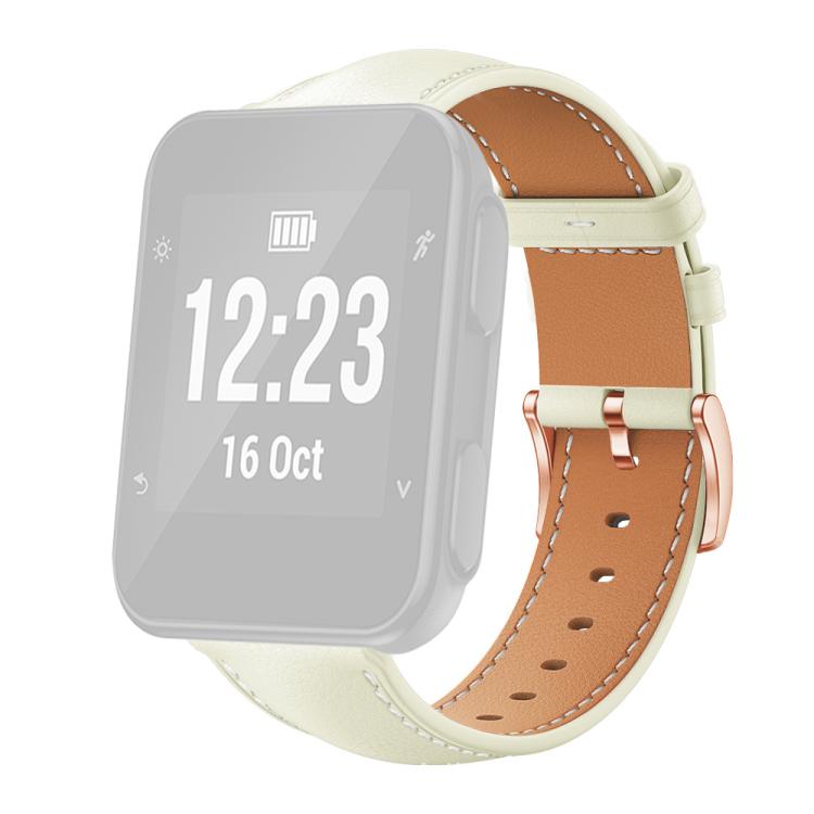For Garmin Forerunner 35/30/35j xDfind Rose Gold Buckle Black Shark Fine Grain Vegan Leather Watch Band
