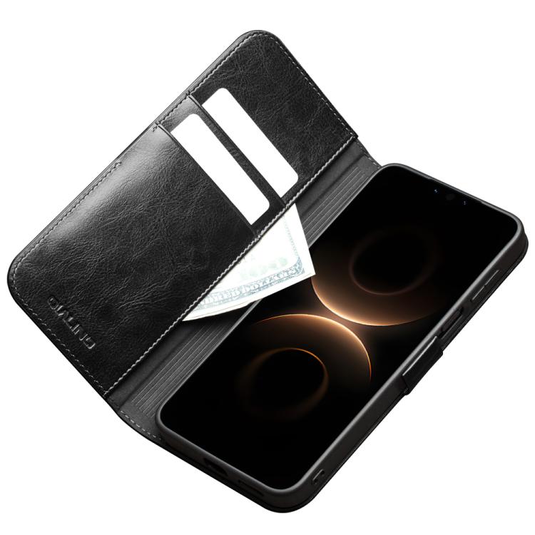 For Huawei Mate 80 QIALINO Classic 103 Buckle Genuine Leather Phone Case