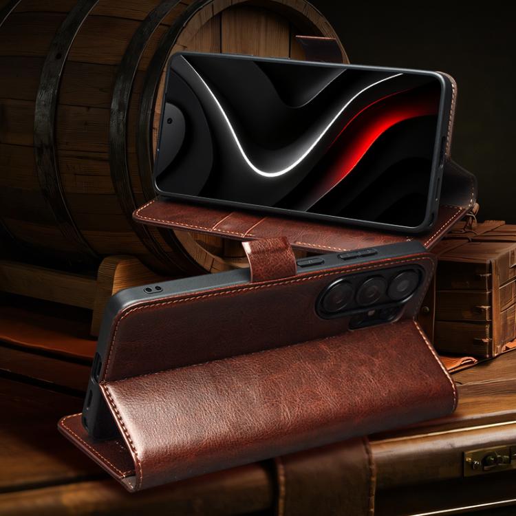 For Samsung Galaxy S26 Ultra 5G QIALINO Classic 103 Buckle Genuine Leather Phone Case