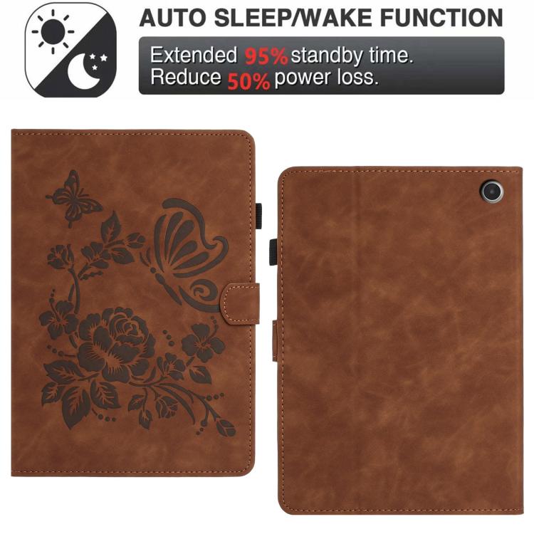 For Amazon Kindle Fire Max 11 2023 Butterfly Loves Flowers Embossed Leather Smart Tablet Case