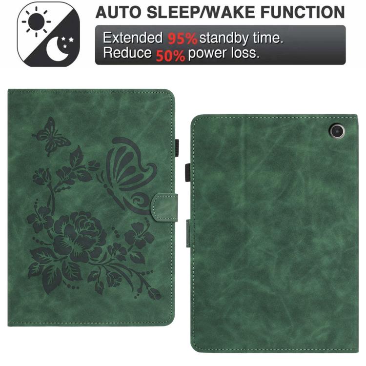 For Amazon Kindle Fire Max 11 2023 Butterfly Loves Flowers Embossed Leather Smart Tablet Case