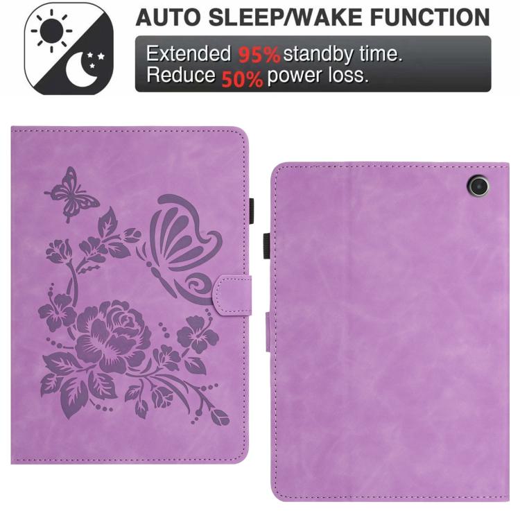 For Amazon Kindle Fire Max 11 2023 Butterfly Loves Flowers Embossed Leather Smart Tablet Case