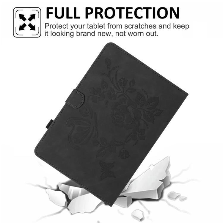 For Amazon Kindle Fire Max 11 2023 Butterfly Loves Flowers Embossed Leather Smart Tablet Case