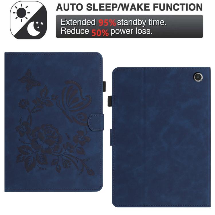 For Amazon Kindle Fire Max 11 2023 Butterfly Loves Flowers Embossed Leather Smart Tablet Case
