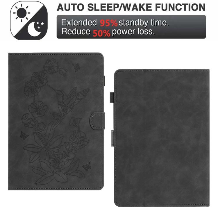 For Amazon Kindle 11th 2024 / 2022 Butterfly Loves Flowers Embossed Leather Smart Tablet Case